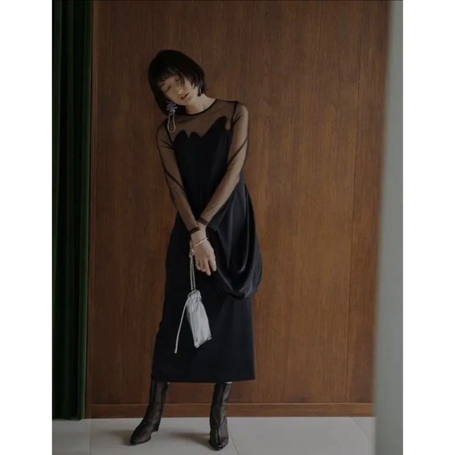 AMERI VINTAGE DEFORMATION DOCKING DRESS - ロングドレス