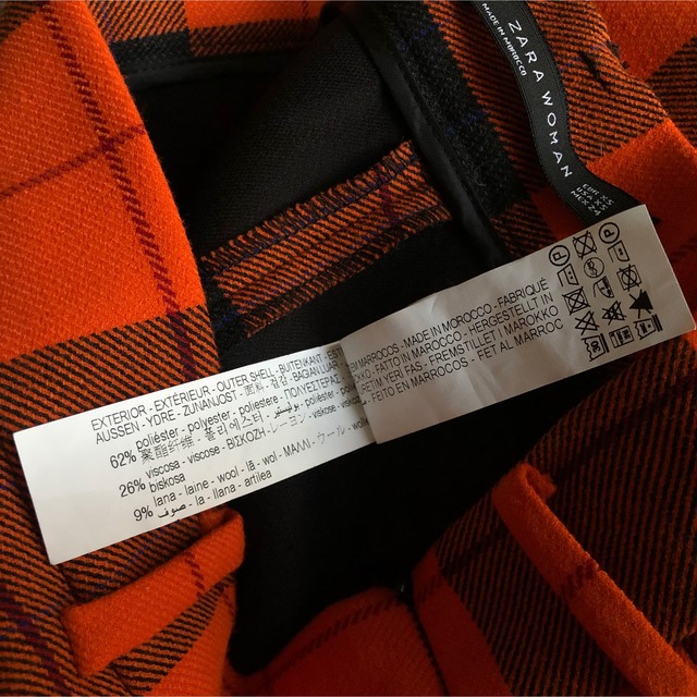 ZARA(ザラ)のzara ザラ　orange plaid skirt スカート レディースのスカート(ひざ丈スカート)の商品写真