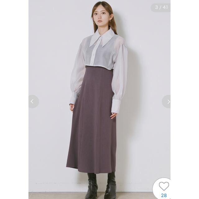 SNIDEL クロップシャツレイヤードニットワンピース | www