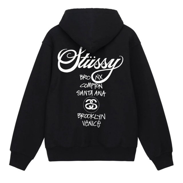 タグ付き 新品 未使用 stussy ワールドツアー パーカー ブラック L タグ付き 新品 未使用 stussy ワールドツアー パーカー ブラック L