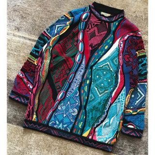 異次元のデザイン 芸術 美しい花柄 植物柄 90's COOGI ニットセーター