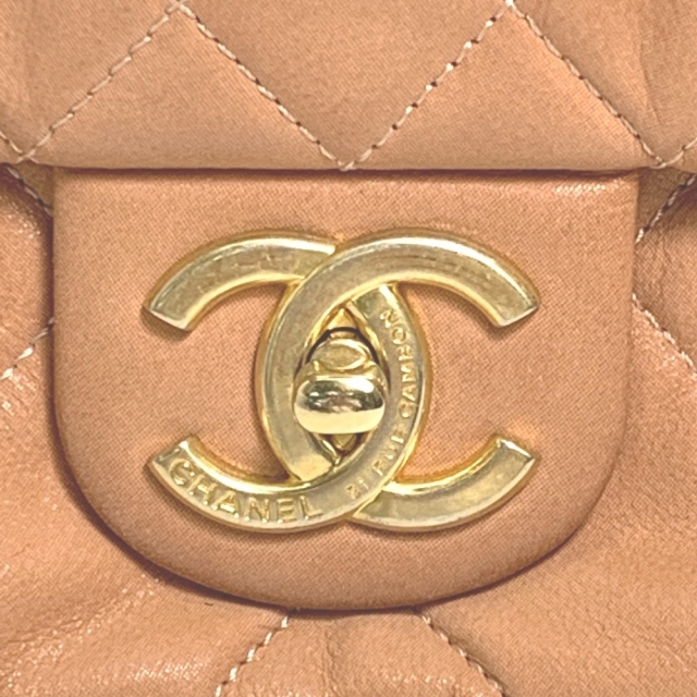 約60cmショルダー最長シャネル CHANEL 31 RUE CAMBON マトラッセ CC ココマーク チェーン ショルダーバッグ ラムスキン ピンクベージュ系