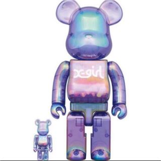 ベアブリック(BE@RBRICK)のX-girl × BE@RBRICK CLEAR PURPLE 100 400%(その他)