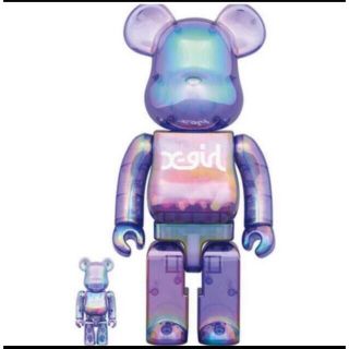 ベアブリック(BE@RBRICK)のX-girl × BE@RBRICK CLEAR PURPLE 100 400%(その他)