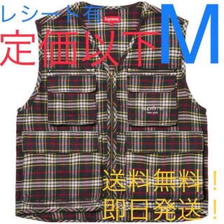 シュプリーム(Supreme)のsupreme Tartan Flannel Cargo Vest 黒 M(ベスト)