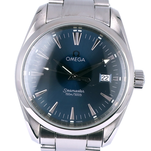 【OMEGA】オメガ シーマスター アクアテラ 2518.80 ステンレススチール クオーツ アナログ表示 メンズ ネイビー文字盤 腕時計