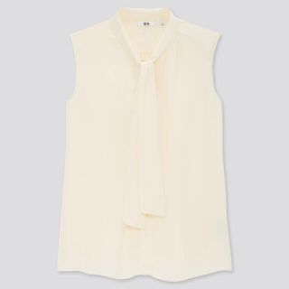 ユニクロ(UNIQLO)のユニクロ　UNIQLO ボウタイブラウス（ノースリーブ）  (シャツ/ブラウス(半袖/袖なし))