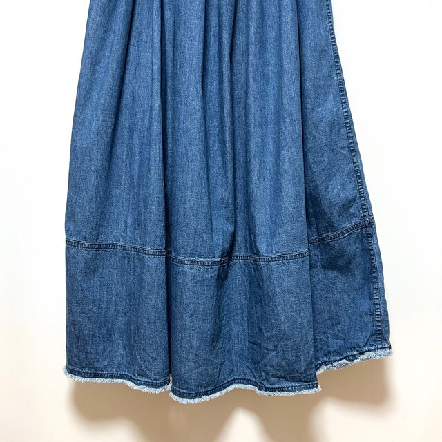 Drawer(ドゥロワー)のDrawer ドゥロワー デニム マキシ丈 ロングスカート ブルー 38 レディースのスカート(ロングスカート)の商品写真