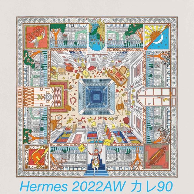 Hermes(エルメス)のエルメス　新品未使用　2022秋冬新作　カレ90《オブジェ・ドゥ・キュリオジテ》 レディースのファッション小物(バンダナ/スカーフ)の商品写真