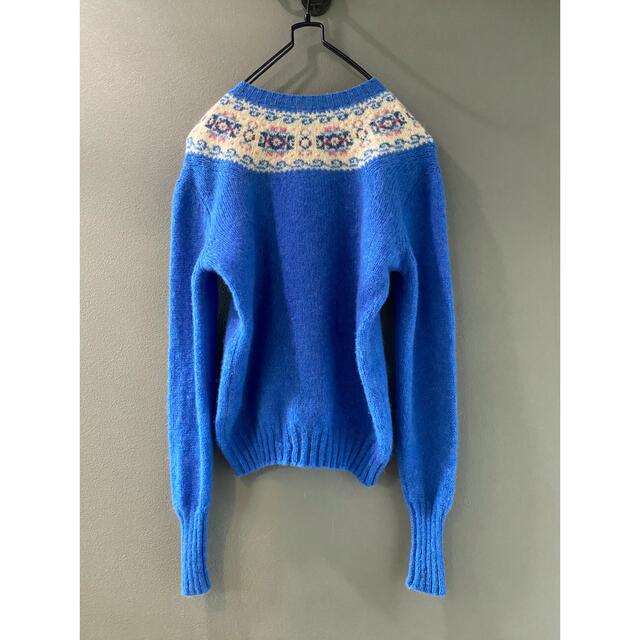 古着 ビンテージ 70s モヘア ウール ふわふわ カーディガン ニット 美品-