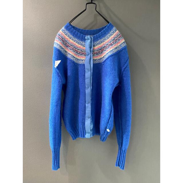古着 ビンテージ 70s モヘア ウール ふわふわ カーディガン ニット 美品-
