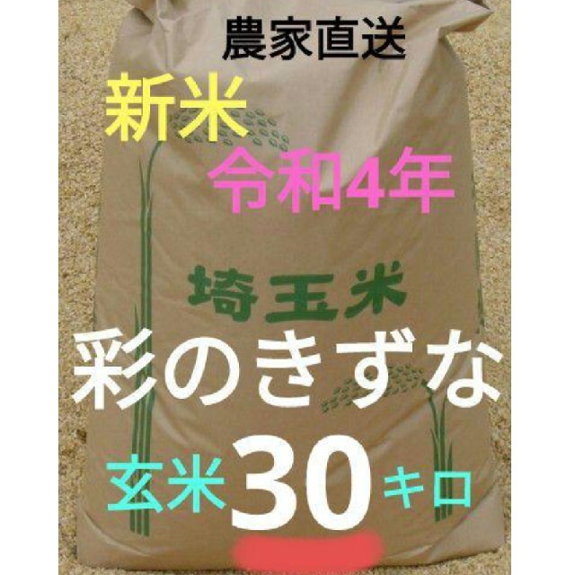 店舗良い 埼玉県産 減農薬 令和4年 新米! 彩のきずな 30キロ 玄米 米+穀物 店舗良い 埼玉県産 減農薬 令和4年 新米! 彩のきずな 30キロ 玄米 米+穀物