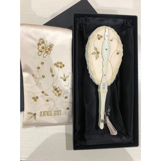 Anna Sui レース刺繍 扇子 オフホワイト 蝶々