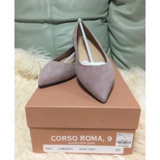 コルソローマ(CORSO ROMA 9)の★新品未使用★コルソローマ★スエード★フラットパンプス★ベビーピンク★37★(バレエシューズ)