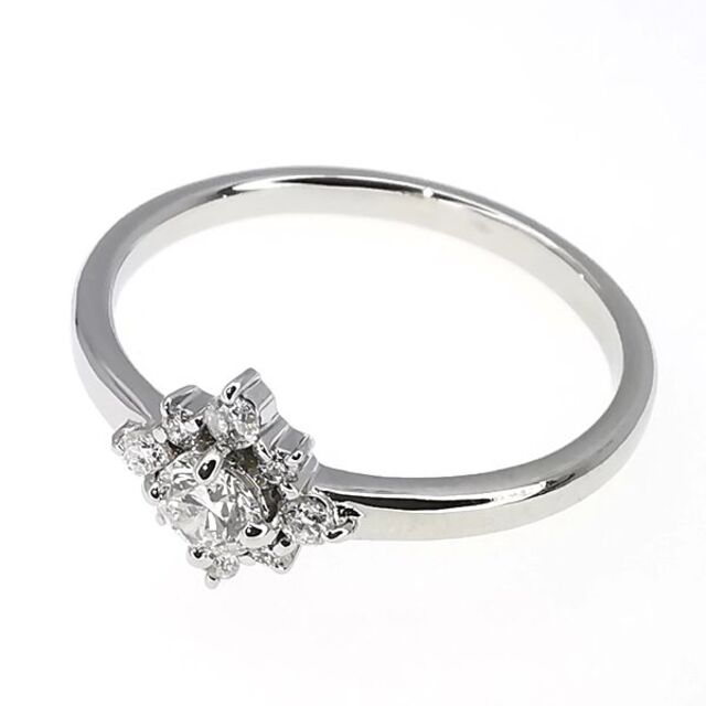 エテ ete Pt ダイヤモンド リング 0.104ct 0.07ct-