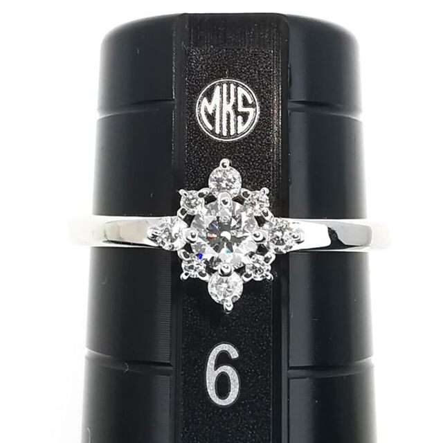 新作の予約販売も エテ ete Pt ダイヤモンド リング 0.104ct 0.07ct