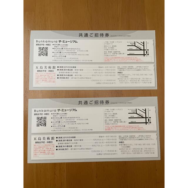 Bunkamura ザ・ミュージアム　2枚 チケットの施設利用券(美術館/博物館)の商品写真