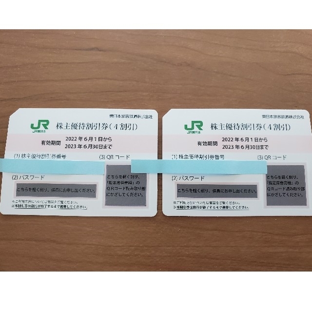 東日本旅客鉄道(JR東日本)株主優待券　2枚 チケットの優待券/割引券(その他)の商品写真