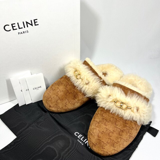 celine - セリーヌ ファースライド トリオンフ クローズド スリッパ サンダル ムートンの通販 by mtyk｜セリーヌならラクマ