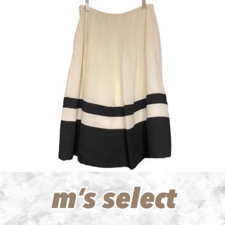 【美品】m’s select エムズセレクト フレアスカート 通勤 プリーツ(ひざ丈スカート)