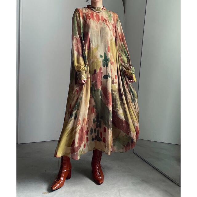 Ameri VINTAGE(アメリヴィンテージ)の【Ameri VINTAGE】UND WILLOW  PAINT DRESS レディースのワンピース(ロングワンピース/マキシワンピース)の商品写真