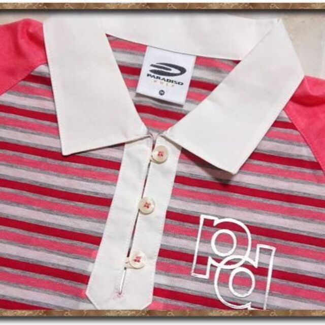 Paradiso(パラディーゾ)のパラディーゾ　ボーダー半袖ポロシャツ レディースのトップス(ポロシャツ)の商品写真