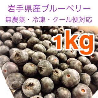 岩手県産ブルーベリー冷凍1kg【無農薬】(フルーツ)