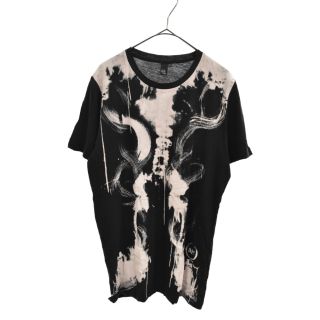 アレキサンダーマックイーン(Alexander McQueen)のAlexander McQueen アレキサンダーマックイーン フロントデザインTシャツ 半袖カットソー ブラック(Tシャツ/カットソー(半袖/袖なし))