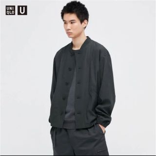 ユニクロ(UNIQLO)の新品 ユニクロU リブブルゾン ダークグレー XXL 2022SS(ブルゾン)