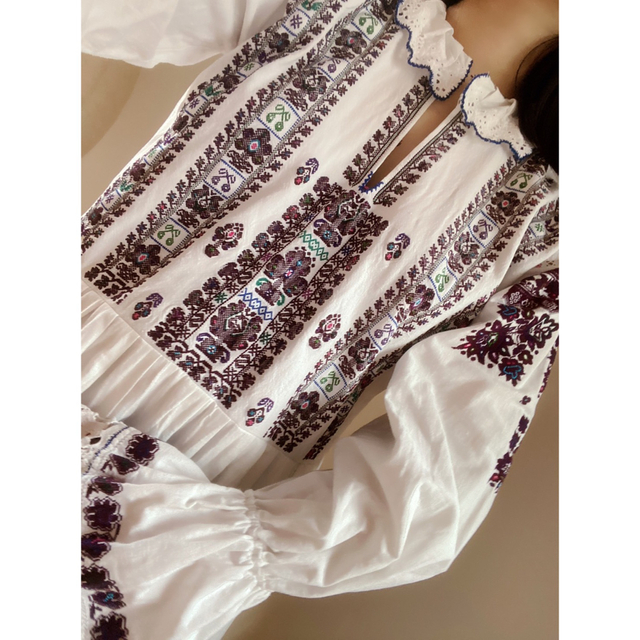 ルーマニア クロアチア刺繍 アンティーク/ビンテージワンピース ハンドメイド