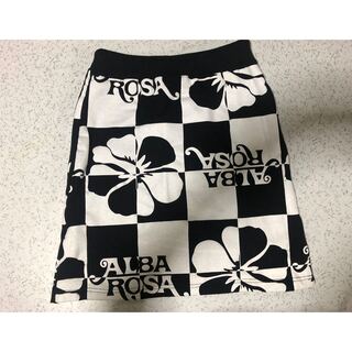 アルバローザ ALBA ROSA 升目スカート 黒×白