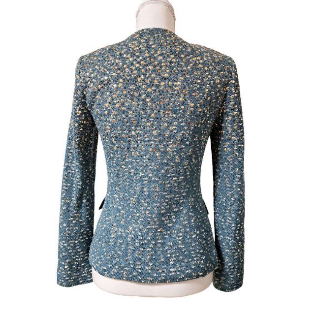 ST JOHN Couture セントジョン ノーカラージャケット ストーン S 値頃