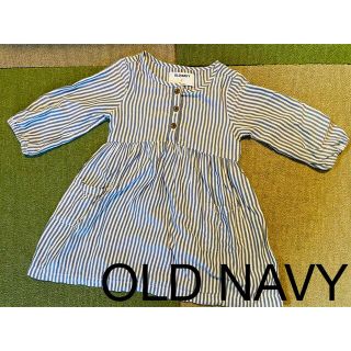 オールドネイビー(Old Navy)の【オールドネイビー】ワンピース ストライプ 長袖 2T 90 女の子(ワンピース)