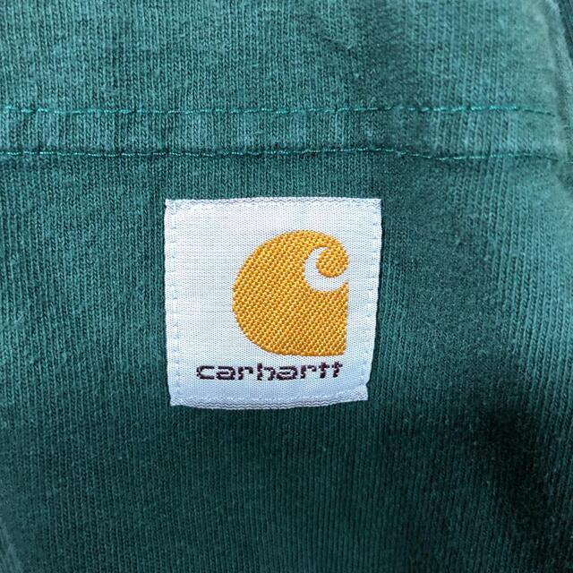 carhartt(カーハート)の『ヘンリーネック』90s 古着 カーハート ロンT グリーン アースカラー メンズのトップス(Tシャツ/カットソー(七分/長袖))の商品写真