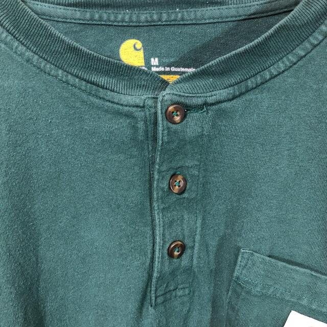 carhartt(カーハート)の『ヘンリーネック』90s 古着 カーハート ロンT グリーン アースカラー メンズのトップス(Tシャツ/カットソー(七分/長袖))の商品写真