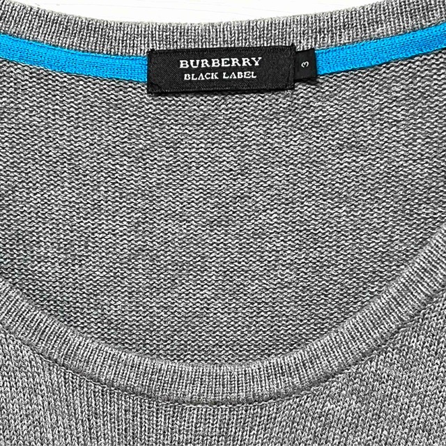 BURBERRY BLACK LABEL(バーバリーブラックレーベル)のBURBERRY BLACKLABEL ニット セーター 刺繍 メンズ Lサイズ メンズのトップス(ニット/セーター)の商品写真