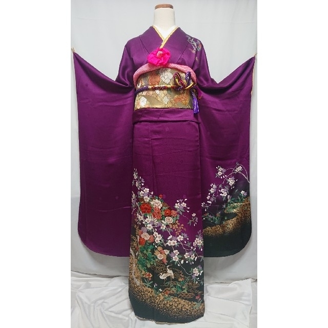 振袖6点セット《暈し染め・金彩流水鶴草花文様》 - idventure.de