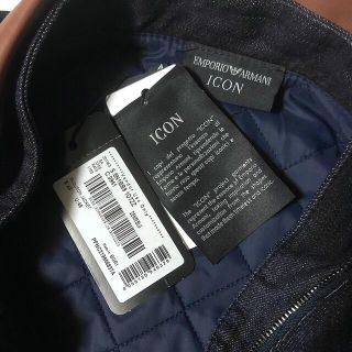 Emporio Armani - 新品 EMPORIO ARMANI 本革レザー×デニム 中綿