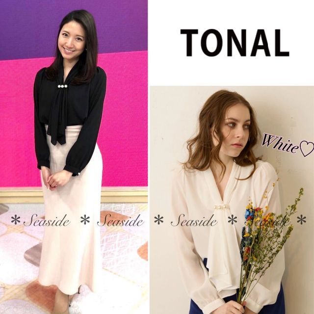 美品♡TONAL ボウタイブラウス 完売品 ホワイト トーナル アナイ