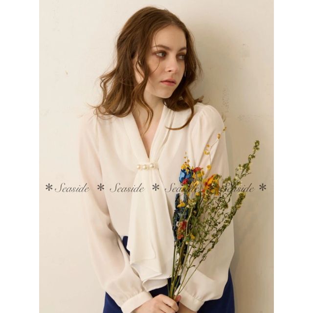 美品♡TONAL ボウタイブラウス 完売品 ホワイト トーナル アナイ