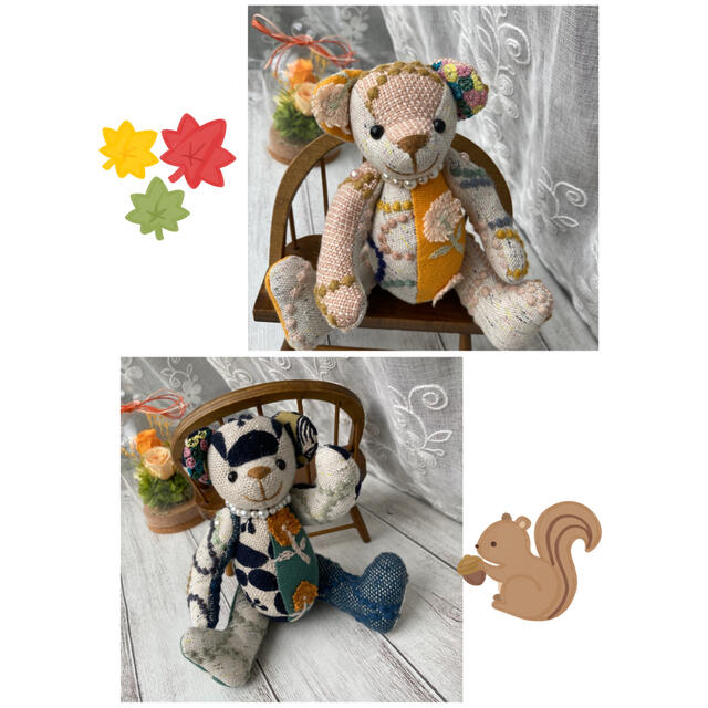 ナンシーとキミとアイの母様専用☆ミナペルホネン☆ハンドメイド☆クマ