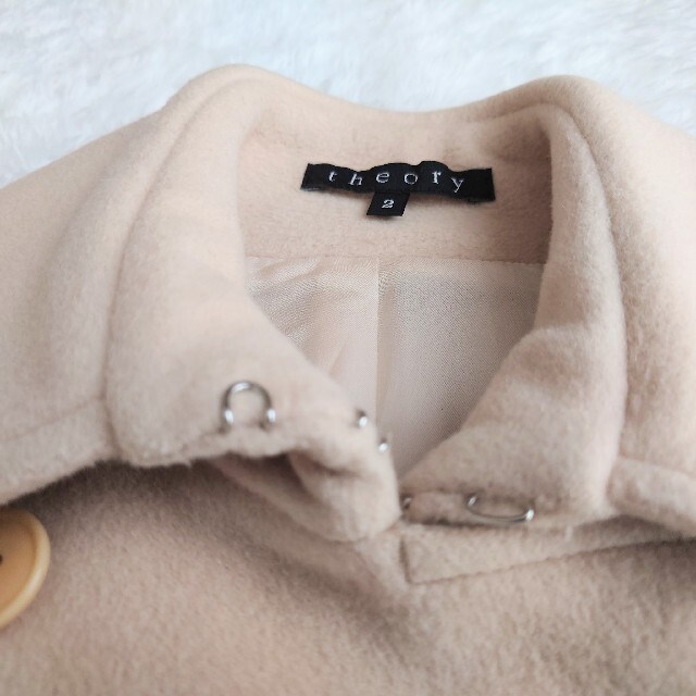theory(セオリー)の美品 セオリー ロングコート アンゴラ カシミヤ混 ベージュ 長袖 2 M レディースのジャケット/アウター(ロングコート)の商品写真