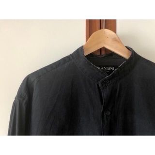 コモリ(COMOLI)の【古着】HANDMADE MAO SHIRT FAKE SUEDE(シャツ)