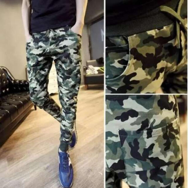 メンズ ジョガーパンツ  スウェット スキニー 迷彩 スリム系 春夏　XL メンズのパンツ(その他)の商品写真