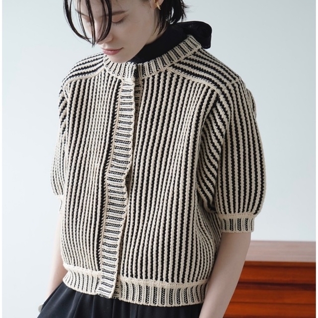 ☆即日発送☆STRIPE CABLE HALF SLEEVE CARDIGAN 人気ブランドを www