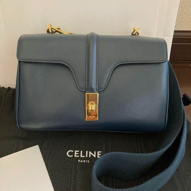 売れ筋がひ新作! celine ネイビー バッグ 16 セーズ ティーン ソフト