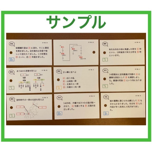 （中学受験）【5年下 社会 6-9回 鎌倉〜江戸】 暗記カード 予習シリーズ 2