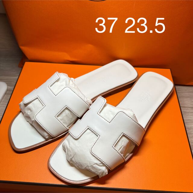 ふるさと割】 Hermes - 23.5センチ エルメス オラン 白 37 【新品未