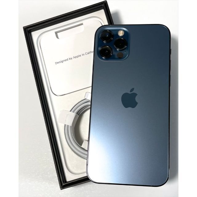 【激安アウトレット!】 iPhone12 美品 - Apple Pro 付属品完備 パシフィックブルー 128GB スマートフォン本体
