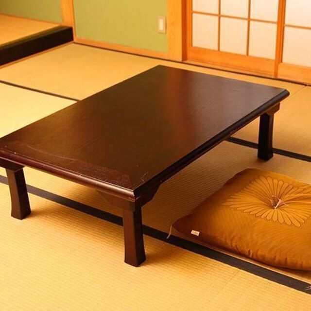 ♓折脚和風座卓 120×75cm ◼️紫檀色　折り畳み　和室用テーブル⭕完成品